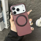 Frameless Leather-Skin PC MagSafe Holder Phone Case, For iPhone 17 Pro Max, For iPhone 17 Pro, For iPhone 17, For iPhone Air, For iPhone 16 Pro Max, For iPhone 16 Pro