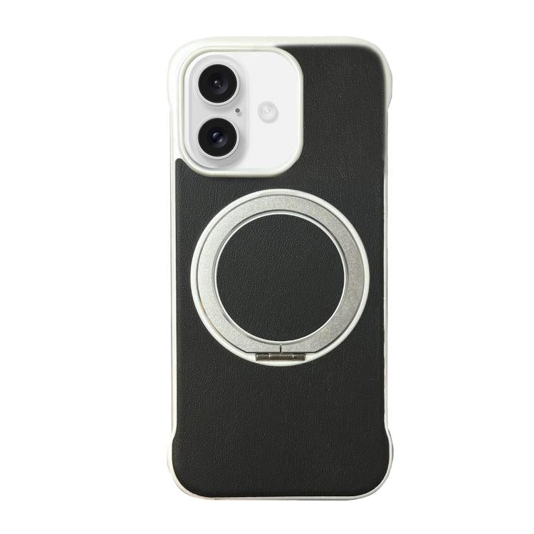 Frameless Leather-Skin PC MagSafe Holder Phone Case, For iPhone 17 Pro Max, For iPhone 17 Pro, For iPhone 17, For iPhone Air, For iPhone 16 Pro Max, For iPhone 16 Pro