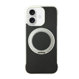 Frameless Leather-Skin PC MagSafe Holder Phone Case, For iPhone 17 Pro Max, For iPhone 17 Pro, For iPhone 17, For iPhone Air, For iPhone 16 Pro Max, For iPhone 16 Pro
