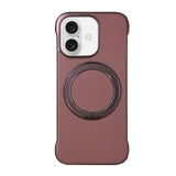 Frameless Leather-Skin PC MagSafe Holder Phone Case, For iPhone 17 Pro Max, For iPhone 17 Pro, For iPhone 17, For iPhone Air, For iPhone 16 Pro Max, For iPhone 16 Pro
