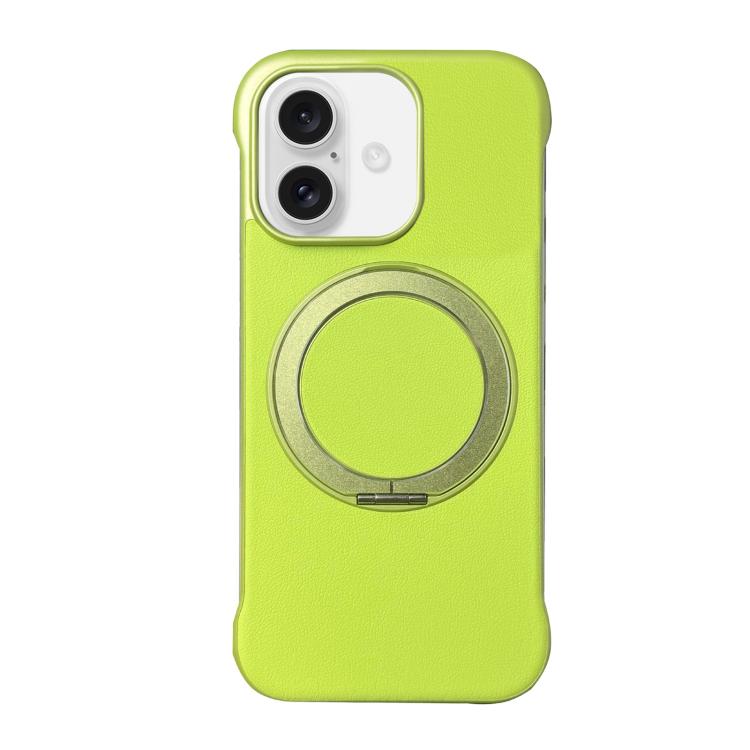 Frameless Leather-Skin PC MagSafe Holder Phone Case, For iPhone 17 Pro Max, For iPhone 17 Pro, For iPhone 17, For iPhone Air, For iPhone 16 Pro Max, For iPhone 16 Pro
