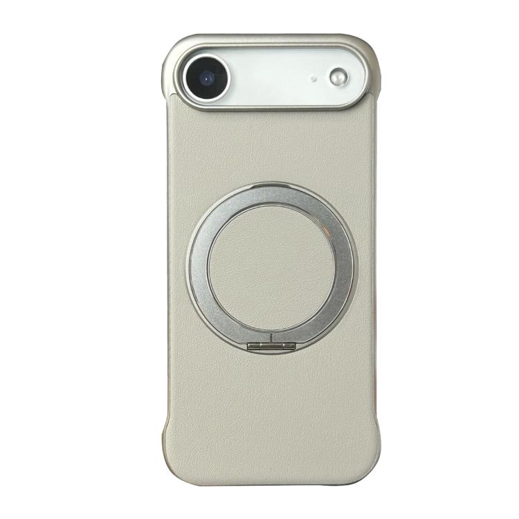 Frameless Leather-Skin PC MagSafe Holder Phone Case, For iPhone 17 Pro Max, For iPhone 17 Pro, For iPhone 17, For iPhone Air, For iPhone 16 Pro Max, For iPhone 16 Pro