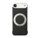 Frameless Leather-Skin PC MagSafe Holder Phone Case, For iPhone 17 Pro Max, For iPhone 17 Pro, For iPhone 17, For iPhone Air, For iPhone 16 Pro Max, For iPhone 16 Pro