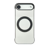 Frameless Leather-Skin PC MagSafe Holder Phone Case, For iPhone 17 Pro Max, For iPhone 17 Pro, For iPhone 17, For iPhone Air, For iPhone 16 Pro Max, For iPhone 16 Pro