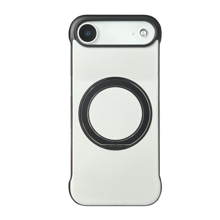 Frameless Leather-Skin PC MagSafe Holder Phone Case, For iPhone 17 Pro Max, For iPhone 17 Pro, For iPhone 17, For iPhone Air, For iPhone 16 Pro Max, For iPhone 16 Pro