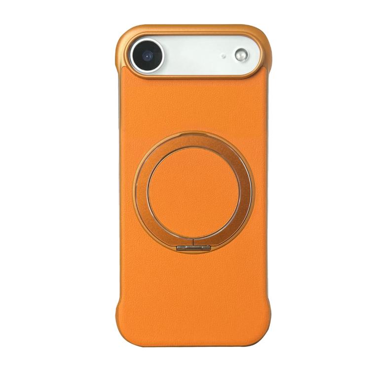 Frameless Leather-Skin PC MagSafe Holder Phone Case, For iPhone 17 Pro Max, For iPhone 17 Pro, For iPhone 17, For iPhone Air, For iPhone 16 Pro Max, For iPhone 16 Pro