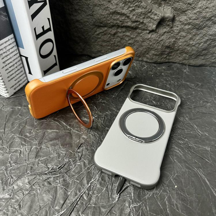 Frameless Leather-Skin PC MagSafe Holder Phone Case, For iPhone 13, For iPhone 12, For iPhone 12 Pro Max, For iPhone 12 Pro, For iPhone 11 Pro Max, For iPhone 11