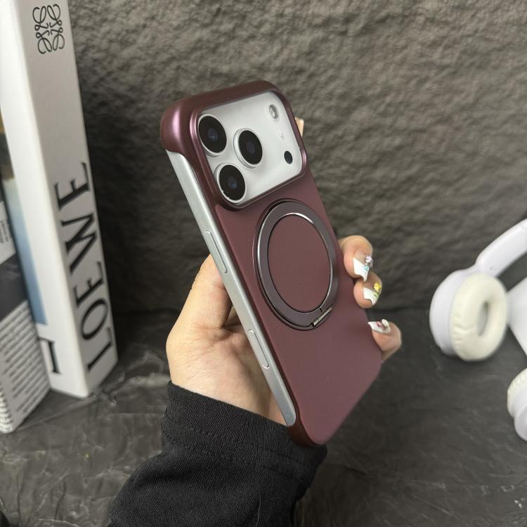 Frameless Leather-Skin PC MagSafe Holder Phone Case, For iPhone 14 Plus, For iPhone 14, For iPhone 14 Pro, For iPhone 14 Pro Max, For iPhone 13 Pro Max, For iPhone 13 Pro
