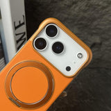 Frameless Leather-Skin PC MagSafe Holder Phone Case, For iPhone 13, For iPhone 12, For iPhone 12 Pro Max, For iPhone 12 Pro, For iPhone 11 Pro Max, For iPhone 11