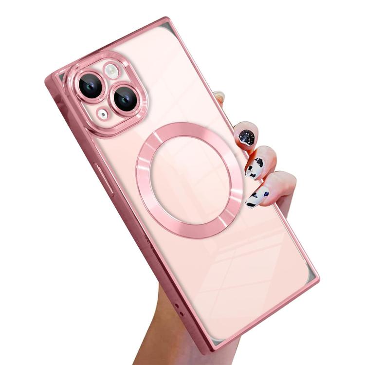 Right Angle Square Electroplated CD Pattern TPU MagSafe Phone Case, For iPhone 14 Plus, For iPhone 14, For iPhone 14 Pro, For iPhone 14 Pro Max, For iPhone 13 Pro Max, For iPhone 13 Pro