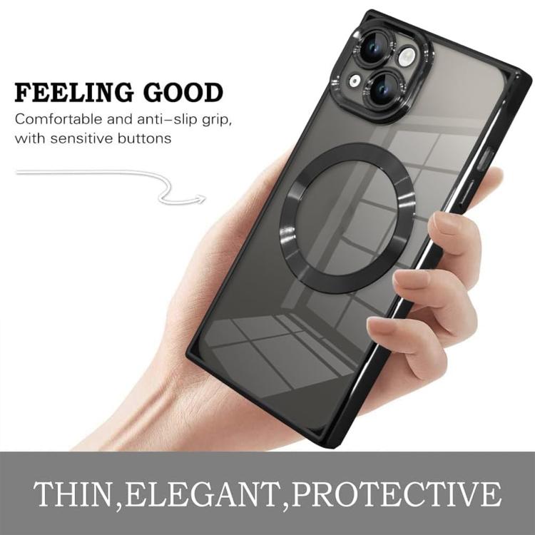 Right Angle Square Electroplated CD Pattern TPU MagSafe Phone Case, For iPhone 13