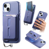 Detachable Magnetic Card Bag Phone Case with Finger Ring Grip & Anti-loss Rope, For iPhone 16, For iPhone 15 Pro Max, For iPhone 15 Pro, For iPhone 15 Plus, For iPhone 15, For iPhone 14 Plus