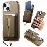 Detachable Magnetic Card Bag Phone Case with Finger Ring Grip & Anti-loss Rope, For iPhone 16, For iPhone 15 Pro Max, For iPhone 15 Pro, For iPhone 15 Plus, For iPhone 15, For iPhone 14 Plus