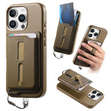 Detachable Magnetic Card Bag Phone Case with Finger Ring Grip & Anti-loss Rope, For iPhone 14, For iPhone 14 Pro, For iPhone 14 Pro Max