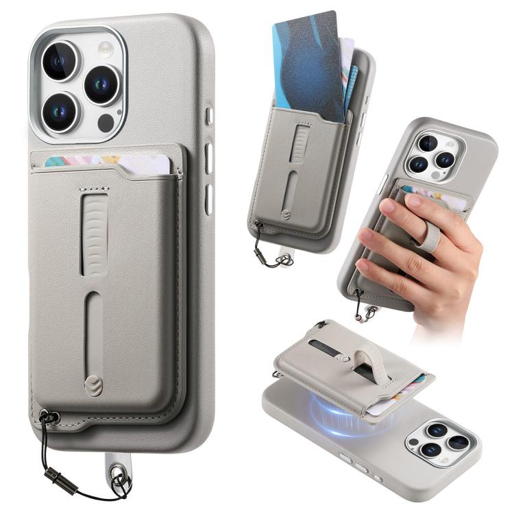 Detachable Magnetic Card Bag Phone Case with Finger Ring Grip & Anti-loss Rope, For iPhone 16, For iPhone 15 Pro Max, For iPhone 15 Pro, For iPhone 15 Plus, For iPhone 15, For iPhone 14 Plus