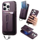 Detachable Magnetic Card Bag Phone Case with Finger Ring Grip & Anti-loss Rope, For iPhone 16, For iPhone 15 Pro Max, For iPhone 15 Pro, For iPhone 15 Plus, For iPhone 15, For iPhone 14 Plus