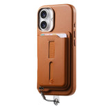 Detachable Magnetic Card Bag Phone Case with Finger Ring Grip & Anti-loss Rope, For iPhone 16, For iPhone 15 Pro Max, For iPhone 15 Pro, For iPhone 15 Plus, For iPhone 15, For iPhone 14 Plus