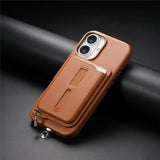 Detachable Magnetic Card Bag Phone Case with Finger Ring Grip & Anti-loss Rope, For iPhone 16, For iPhone 15 Pro Max, For iPhone 15 Pro, For iPhone 15 Plus, For iPhone 15, For iPhone 14 Plus