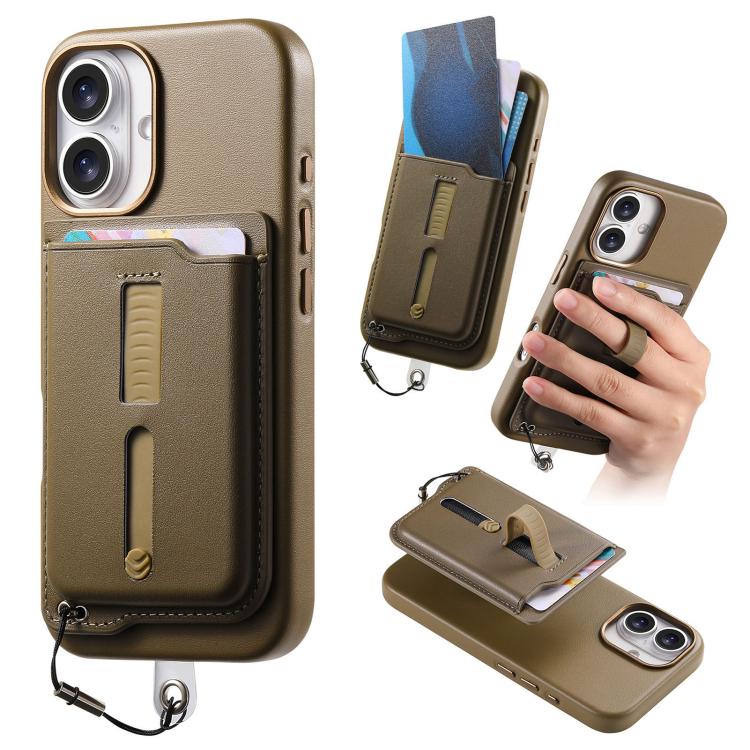 Detachable Magnetic Card Bag Phone Case with Finger Ring Grip & Anti-loss Rope, For iPhone 16, For iPhone 15 Pro Max, For iPhone 15 Pro, For iPhone 15 Plus, For iPhone 15, For iPhone 14 Plus
