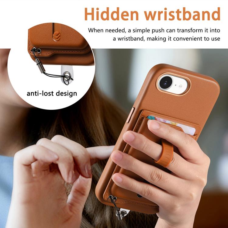 Detachable Magnetic Card Bag Phone Case with Finger Ring Grip & Anti-loss Rope, For iPhone 17e / 16e, For iPhone 17 Pro Max, For iPhone 17 Pro, For iPhone 17, For iPhone Air, For iPhone 16 Plus