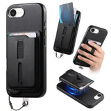 Detachable Magnetic Card Bag Phone Case with Finger Ring Grip & Anti-loss Rope, For iPhone 17e / 16e, For iPhone 17 Pro Max, For iPhone 17 Pro, For iPhone 17, For iPhone Air, For iPhone 16 Plus