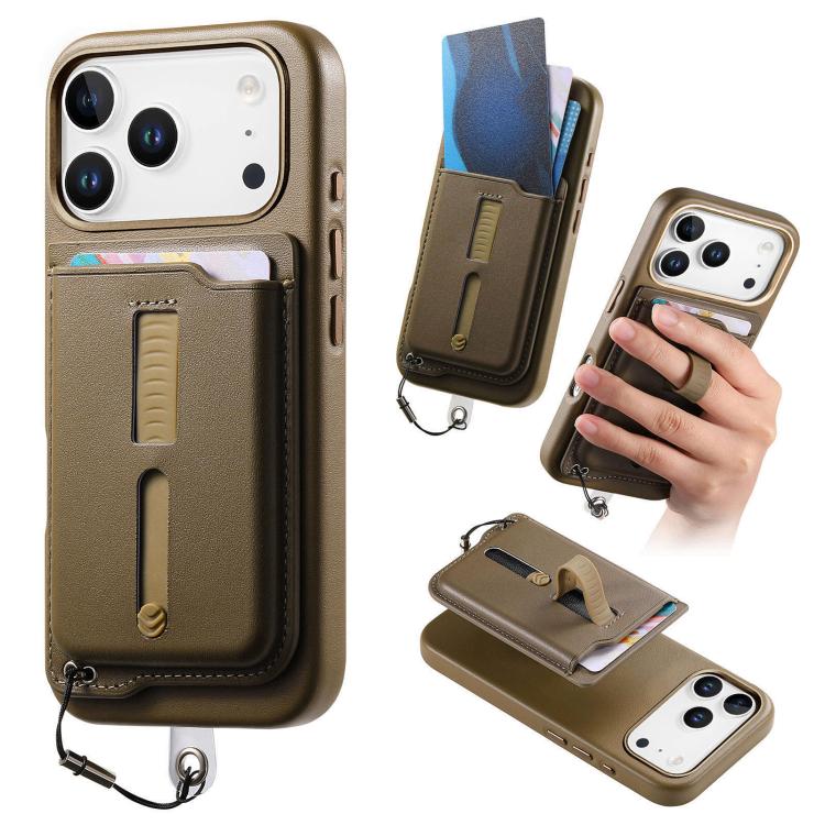 Detachable Magnetic Card Bag Phone Case with Finger Ring Grip & Anti-loss Rope, For iPhone 17e / 16e, For iPhone 17 Pro Max, For iPhone 17 Pro, For iPhone 17, For iPhone Air, For iPhone 16 Plus