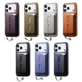 Detachable Magnetic Card Bag Phone Case with Finger Ring Grip & Anti-loss Rope, For iPhone 16, For iPhone 15 Pro Max, For iPhone 15 Pro, For iPhone 15 Plus, For iPhone 15, For iPhone 14 Plus