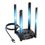 WAVLINK WN695BE2 BE6500 Tri-Band 2.4GHz / 5GHz / 6GHz High Gain Antennas USB 3.0 WiFi 7 Adapter, WN695BE2