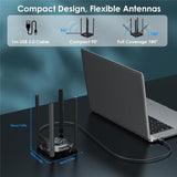WAVLINK WN695BE2 BE6500 Tri-Band 2.4GHz / 5GHz / 6GHz High Gain Antennas USB 3.0 WiFi 7 Adapter, WN695BE2
