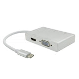 USB C to HDMI VGA USB Hub Adapter 5 in 1 USB 3.1 Converter for Laptop for MacBook,ChromeBook Pixel,Huawei MateBook, HDMI+VGA+3xUSB3.0 to Type-C