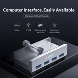 ORICO  MH4PU-P Aluminum Alloy 4 Port USB3.0 Clip-type HUB, MH4PU-P(Silver)