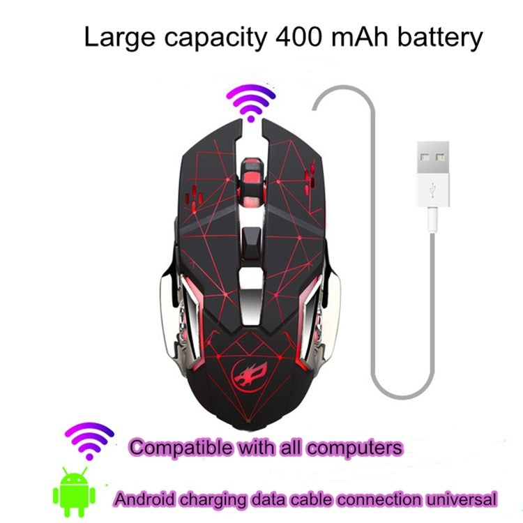 WARWOLF  Q8 Wireless Rechargeable Mouse Glowing Gaming Mouse