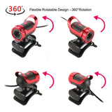 HXSJ A859 480P Computer Network Course Camera Video USB Camera Built-in Sound-absorbing Microphone, Red, Black, No Camera Function Black, No Camera Function  Red