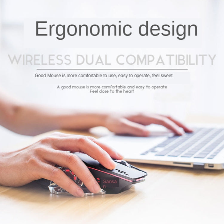 FREEDOM-WOLF X8 2400 DPI 6 Keys 2.4G Wireless Charging Silent Luminous Gaming Mechanical Mouse, X8 White, X8 Black, X8 Metal Grey, X8 Star Black