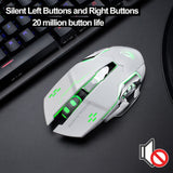 FREEDOM-WOLF X8 2400 DPI 6 Keys 2.4G Wireless Charging Silent Luminous Gaming Mechanical Mouse, X8 Metal Grey, X8 Star Black
