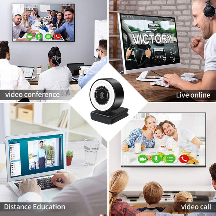 X98 USB Drive-Free HD Fill Light Camera with Microphone, 720P, 1080P, 2K Auto Focus