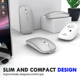 Inphic PM1 Office Mute Wireless Laptop Mouse, Battery Display