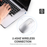 Inphic PM1 Office Mute Wireless Laptop Mouse, Matte, Battery Display, Bluetooth