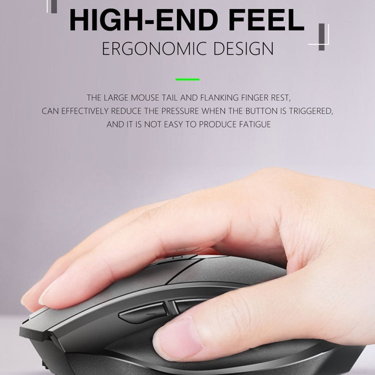 Inphic A1 6 Keys 1000/1200/1600 DPI Home Gaming Wireless Mechanical Mouse, Colour: Gray Wireless+Bluetooth 4.0+Bluetooth 5.0, Black Wireless Charging Silent Version, Gray Wireless Charging Silent Version, Red Wireless Charging Silent Version           ...