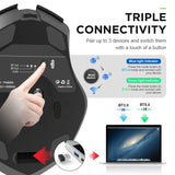 Inphic A1 6 Keys 1000/1200/1600 DPI Home Gaming Wireless Mechanical Mouse, Colour: Gray Wireless+Bluetooth 4.0+Bluetooth 5.0, Gray Wireless+Bluetooth 4.0+Bluetooth 5.0, Black Wireless+Bluetooth 4.0+Bluetooth 5.0, Black Wireless Charging Silent Version ...