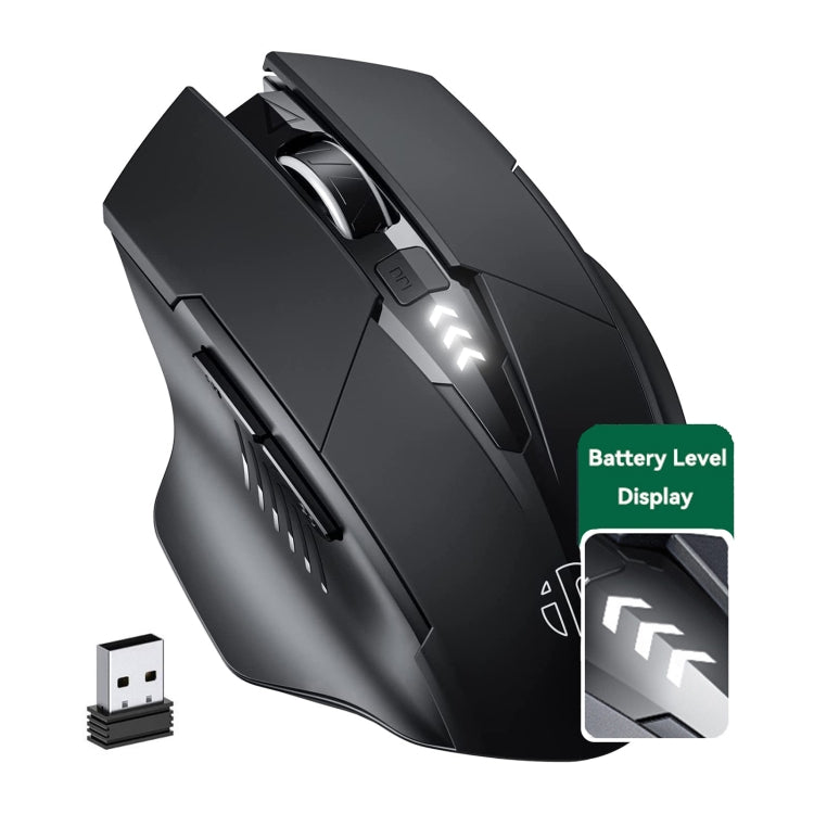 Inphic A1 6 Keys 1000/1200/1600 DPI Home Gaming Wireless Mechanical Mouse, Colour: Gray Wireless+Bluetooth 4.0+Bluetooth 5.0, Gray Wireless+Bluetooth 4.0+Bluetooth 5.0, Black Wireless+Bluetooth 4.0+Bluetooth 5.0, Black Wireless Charging Silent Version ...