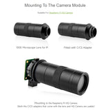 Waveshare 100X Industrial Microscope Lens, C/CS-Mount, for Raspberry Pi HQ Camera, Microscope Lens