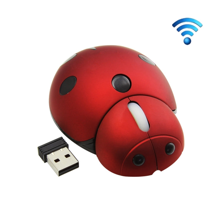 CM0184 3000 DPI 3-keys Mini Ladybug 2.4G Wireless Mouse Personalized Wireless Mouse, Red, Blue
