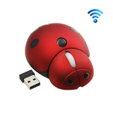 CM0184 3000 DPI 3-keys Mini Ladybug 2.4G Wireless Mouse Personalized Wireless Mouse, Red, Blue