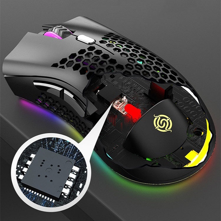 K-Snake BM600 1600 DPI 7-keys Hollow Lightweight Wireless Charging RGB Colorful Gaming Mouse, Wireless BM600 Black, Wireless BM600 White, Wireless BM600 Pink, Wireless BM600 Cyan