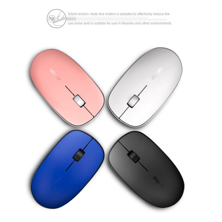 Rapoo M200G 1300 DPI 3 Keys Silent Wireless Mouse, White, Pink, Blue, Gray