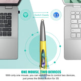 PR-A19 2.4GHz Wireless Charging Bluetooth Mouse Pen Type Shining Quiet Mouse, Yellow, Red, Purple, Green, Blue, Silver Gray