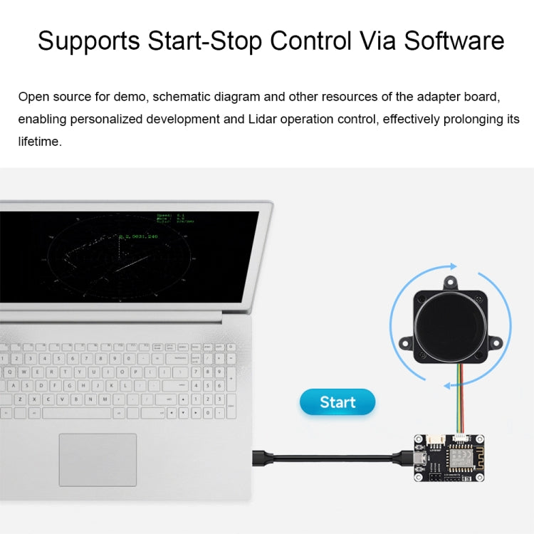 Waveshare 24782 DTOF Laser Lidar Sensor STL27L, 360 Degree Omni-Directional Lidar, UART Bus, 24782