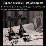 Waveshare High-Torque Serial Bus Servo, Desktop Robotic Arm Kit, Based On ESP32, 5-DOF, US Plug, EU Plug, UK Plug