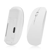 MF-822 2.4G Wireless Mouse 4 Keys Mute Office Ultra-Thin Mouse, White, Black